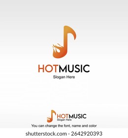 Hot Music Logo Template Design Vector