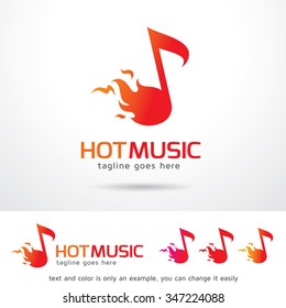 Hot Music Logo Template Design Vector