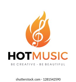 Hot Music Logo Vector