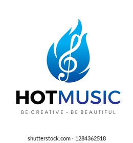 Hot Music Logo Vector