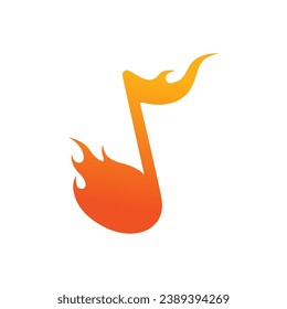 hot music note vector logo template