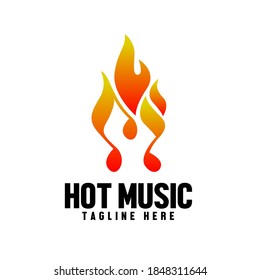 Hot Music simple Logo design