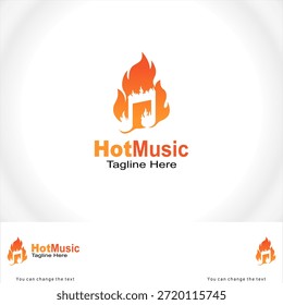 Modelo de logotipo vetorial do Hot Music