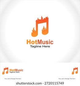 Modelo de logotipo vetorial do Hot Music