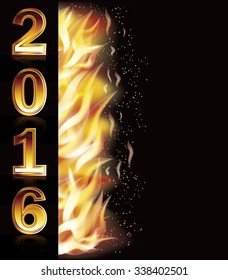 Hot new 2016 year banner, vector illustration