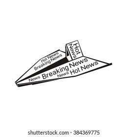 hot news, breaking news, computer drawing,  vector, silhouette, linear, illustration
