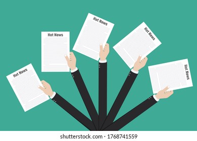 Hot news concept vector background. Vector flat style illustration