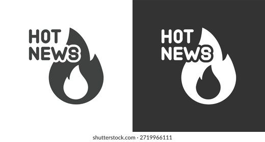 Ícone Hot News. Ícone de série de glifos sólidos
