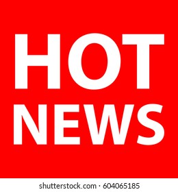Hot News stamp vector over a Red background.