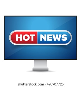 Hot news TV screen vector