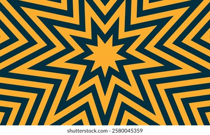 Hot Nine Pointed Star Abstract Background Vector Illustration