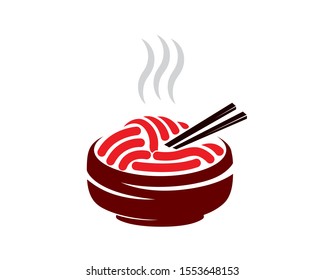 Hot Noodle in Bowl Illustration