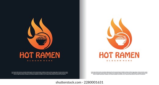 hot noodle design vector with creative concept premium vector