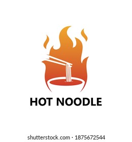 Hot noodle logo template design