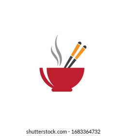 Hot noodle logo vector icon design
