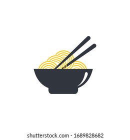 Hot noodle logo vector icon design