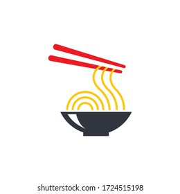 Hot noodle logo vector icon design