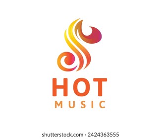 hot not music fire logo icon symbol design template illustration inspiration