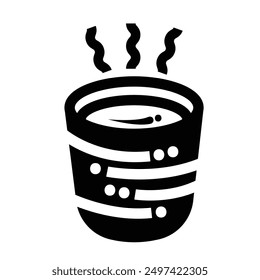 Hot ocha green tea drink in glass icon illustration isolated on square white background. Simple flat outlined cartoon art styled drawing.