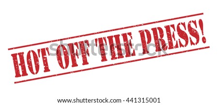 hot off the press! vector stamp on white background