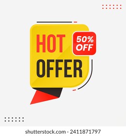 hot offer up to 50% off sale banner design