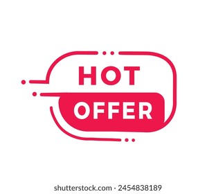 Icono de la insignia de la oferta caliente estilo plano. Diseño de Anuncio para negocios, publicidad. Vector.
