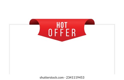Hot offer banner design, Isolated on white background.