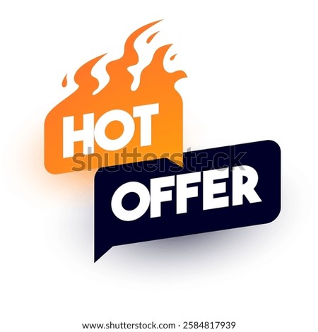 Hot Offer Banner With Flames