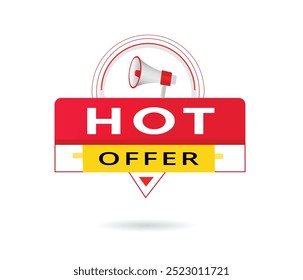 Elemento gráfico de Vector de Anuncio de oferta caliente. Símbolo publicitario.