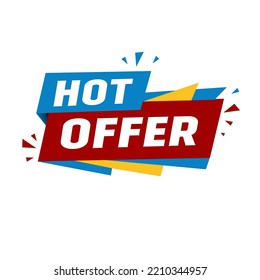 Banner de oferta caliente, ilustración vectorial. Diseño plano sobre fondo blanco.