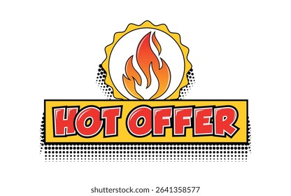 Hot Offer Comic Style Fire Banner Illustration