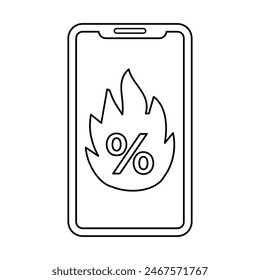 Hot Offer Icon Line Vector graphics