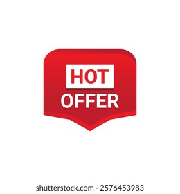 HOT OFFER Label, Sticker, Banner, tag, for advertising, promotion, retail, website, graphic design project, app design or online store. Vector design element.