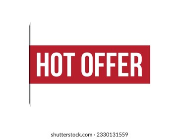 hot offer red vector banner illustration isolated on white background