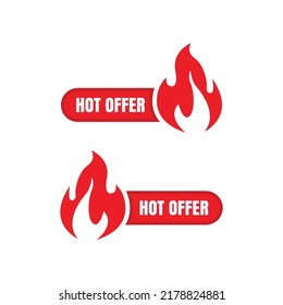 Plantilla de diseño de etiquetas de oferta activa. Etiquetas de precio caliente y oferta. Oferta de precios de venta directa de modelos de etiquetas vectoriales de acuerdo. Banner de bomberos de promoción lineal plana, etiqueta de precio, venta en caliente, oferta, precio.