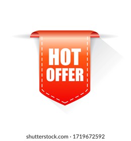 Cinta vectorial de oferta caliente aislada en fondo blanco