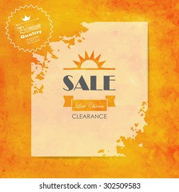 hot orange yellow background on vintage mid year sale