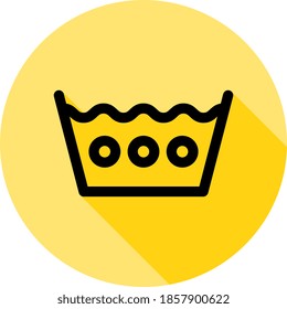 hot outline icon in long shadow style