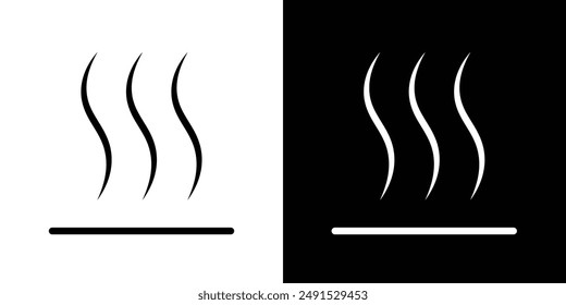 Hot outlined icon set in black and white colors