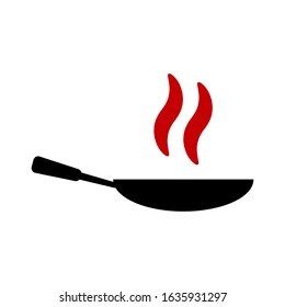 Hot hot pan on a white background black and red, vector