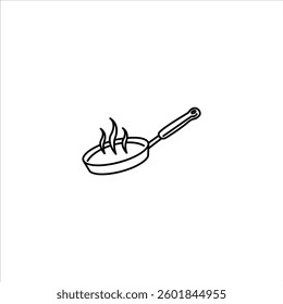 hot pan outline illustration. pan black line illustration
