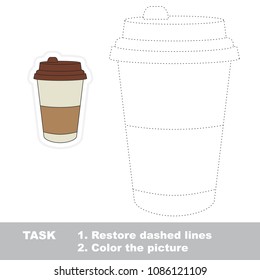 Hot Paper Coffee Cup. Dot to dot educational game for kids.