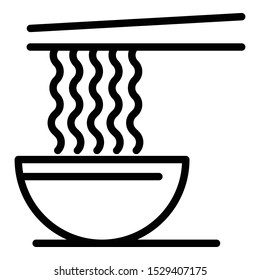 Hot pasta bowl icon. Outline hot pasta bowl vector icon for web design isolated on white background