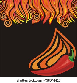 Hot pepper chili. Vector illustration.