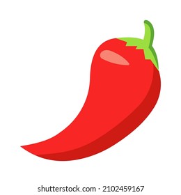 Hot pepper emoji icon. Chili symbol vector illustration on white background