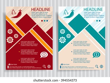 Hot pepper flat symbol modern flyer, brochure vector template.