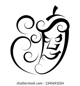 Hot Pepper, Great Design For Any Purposes. Healthy Organic Food. Colorful Graphic Concept. Red Hot Chili Pepper Icon. Natural Eating. 