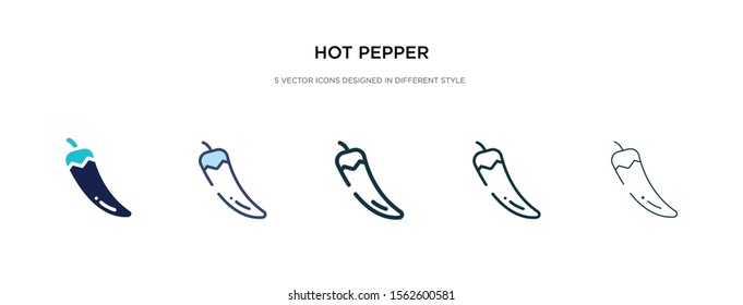 hot pepper icon in different style vector illustration. two colored and black hot pepper vector icons designed in filled, outline, line and stroke style can be used for web, mobile, ui