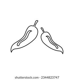 icono de pimienta caliente sobre fondo blanco, ilustración vectorial