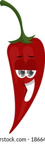 Pimenta quente, ilustração, vetor no fundo branco.